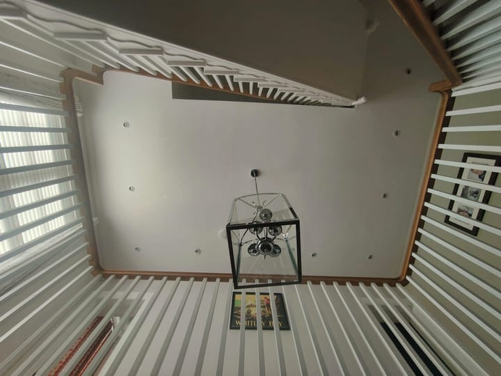 Completed three-storey staircase after decorating